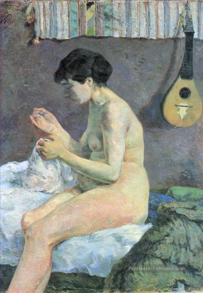 Study of a Nude Suzanne Sewing Paul Gauguin impressionism Peintures à l'huile
